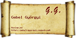 Gebel Györgyi névjegykártya